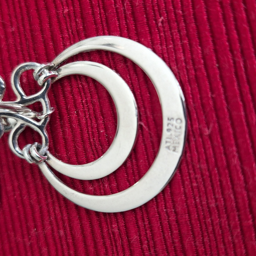 Vintage Mexico 925 Elegant Sterling Silver Dangle Earrings - Picture 5 of 6